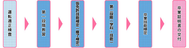 教習開始から卒業までの案内図